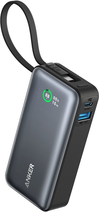 Vanjska baterija Anker Nano, 10000mAh, 30W, QC + PD, 1 x USB-A - 2 x USB-C, Crna A1259G11