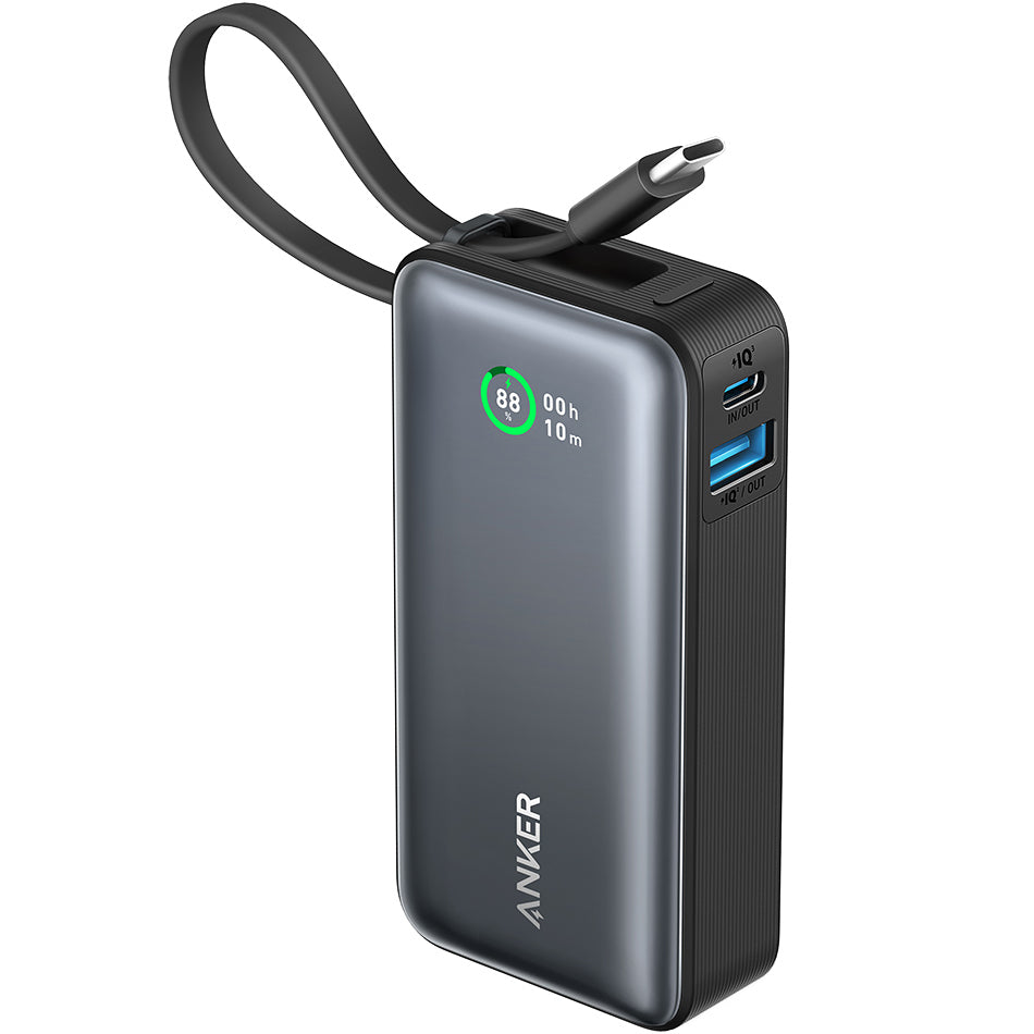 Vanjska baterija Anker Nano, 10000mAh, 30W, QC + PD, 1 x USB-A - 2 x USB-C, Crna A1259G11