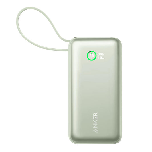 Vanjska baterija Anker Nano, 10000mAh, 30W, QC + PD, 1 x USB-A - 2 x USB-C, Zelena A1259G61