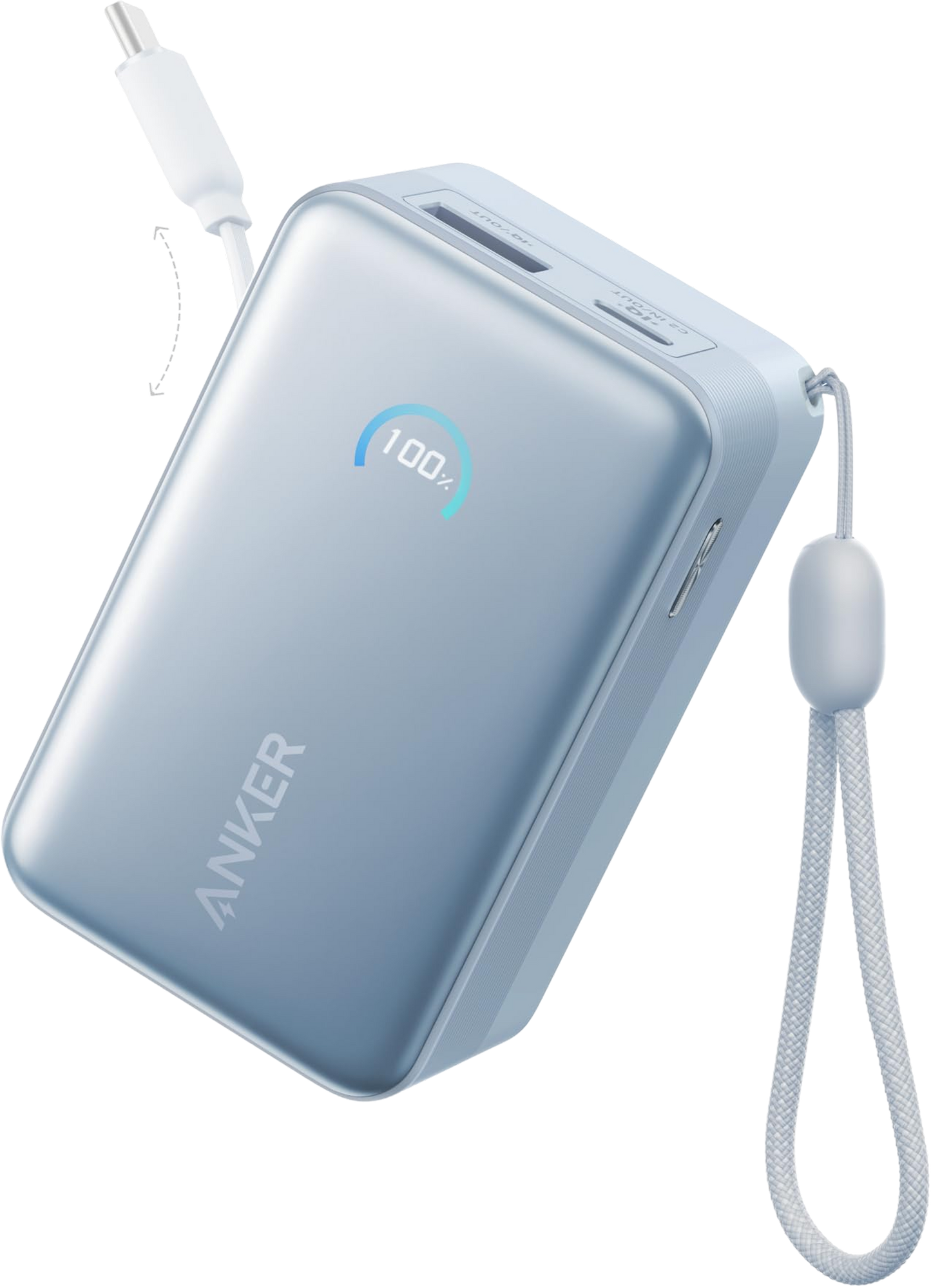 Vanjska baterija Anker Nano, 10000mAh, 45W, QC + PD, 1 x USB-A - 2 x USB-C, Plava