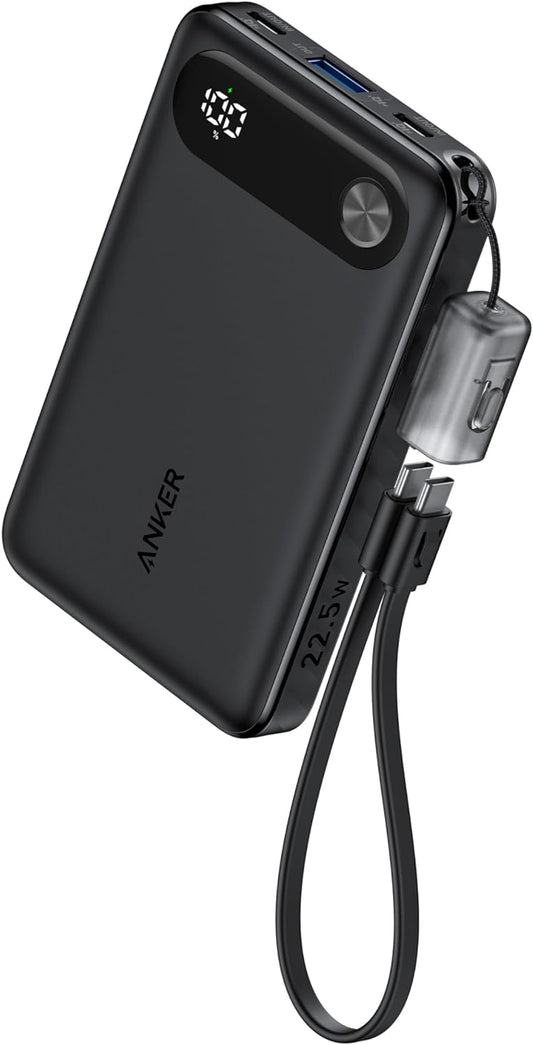 Vanjska baterija Anker PowerCore, 10000mAh, 22.5W, QC + PD, 1 x USB-A - 2 x USB-C, Crna A1257G11