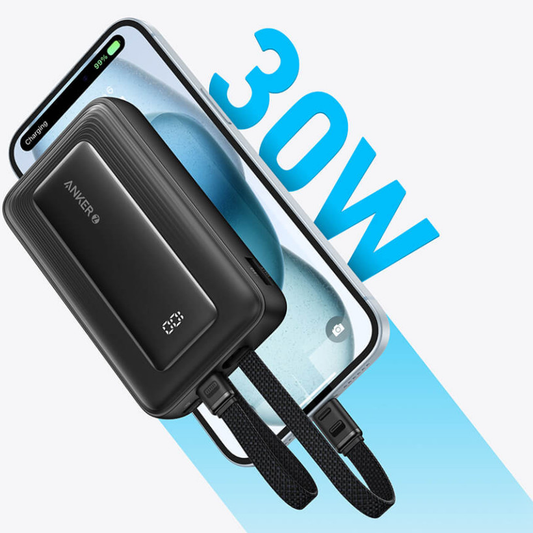 Vanjska baterija Anker PowerCore, 10000mAh, 30W, QC + PD, 1 x Lightning - 1 x USB-A - 2 x USB-C, Crna A1680G11