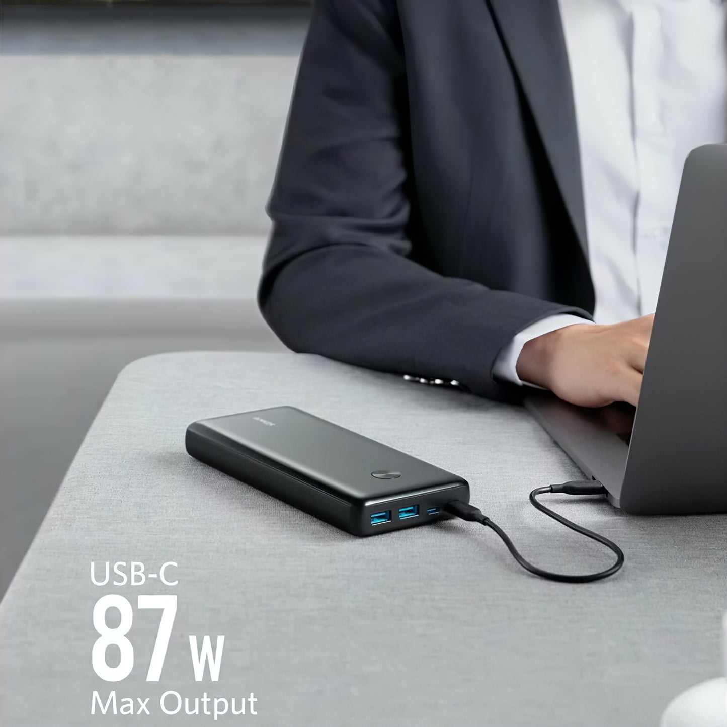 Vanjska baterija Anker PowerCore III Elite, 25600mAh, 87W, QC + PD, 2 x USB-A - 2 x USB-C, crna A1291H11
