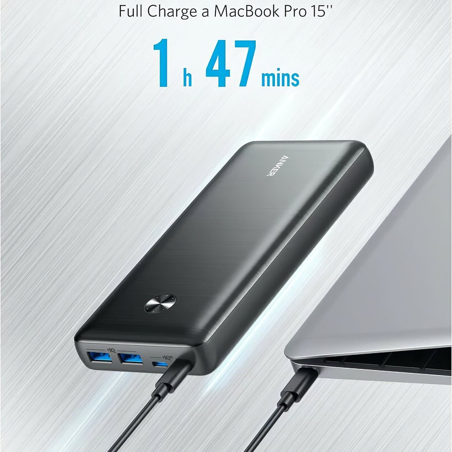 Vanjska baterija Anker PowerCore III Elite, 25600mAh, 87W, QC + PD, 2 x USB-A - 2 x USB-C, crna A1291H11