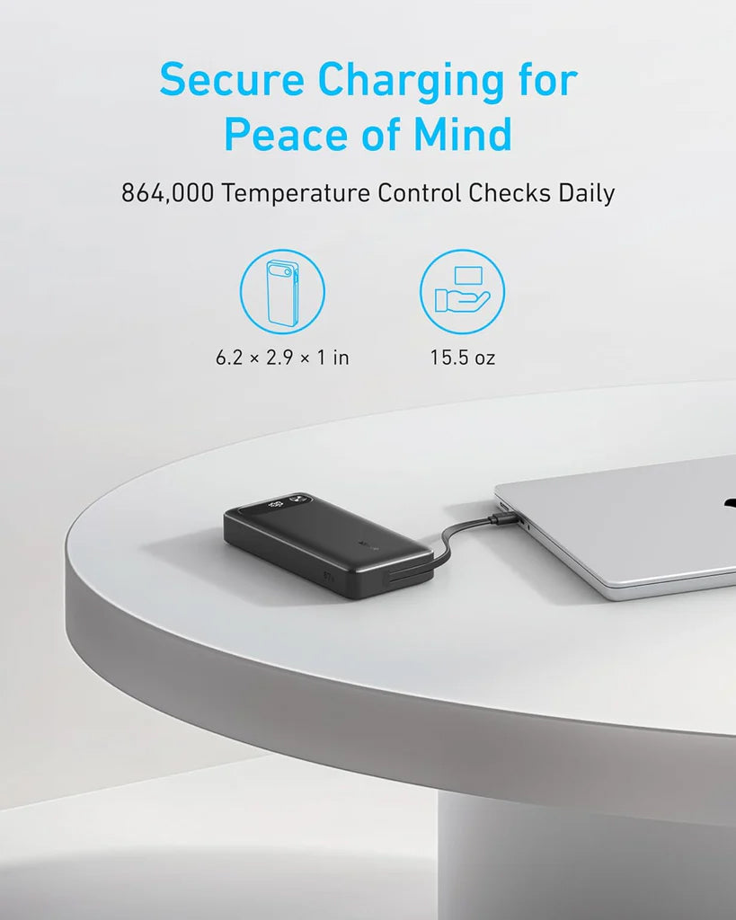 Vanjska baterija Anker PowerCore, 20000mAh, 87W, QC + PD, 1 x USB-A - 2 x USB-C, Crna A1383H11
