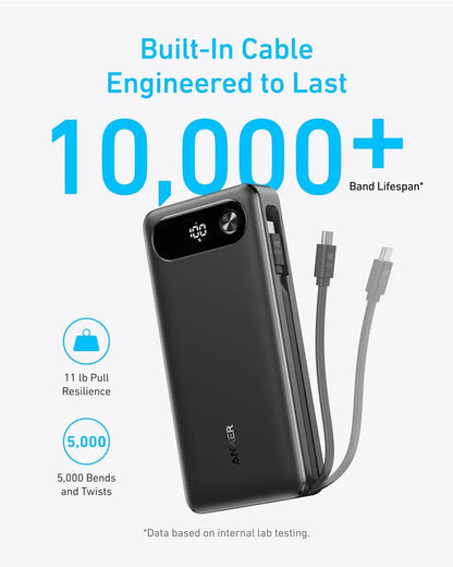 Vanjska baterija Anker PowerCore, 20000mAh, 87W, QC + PD, 1 x USB-A - 2 x USB-C, Crna, Ponovno zapečaćena A1383H11
