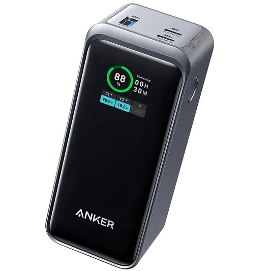 Vanjska baterija Anker Prime, 20000mAh, 200W, QC + PD, 1 x USB-A - 2 x USB-C, Crna, Ponovno zapečaćena A1336011