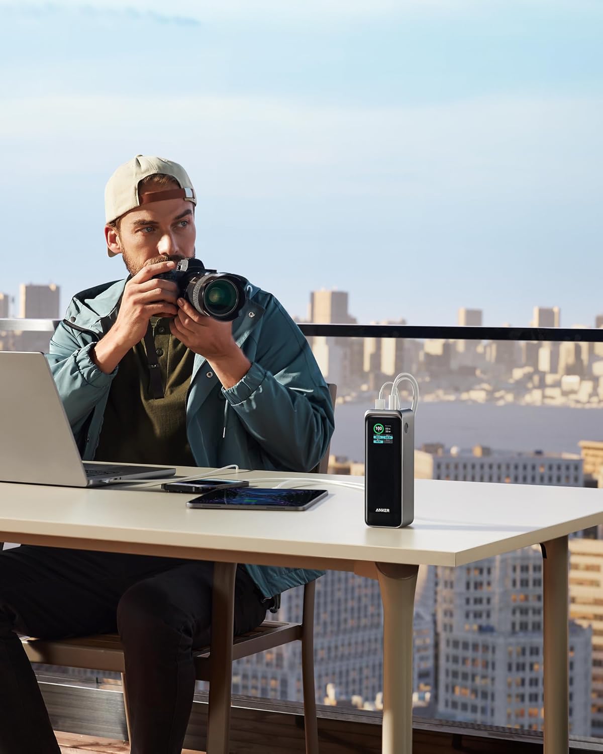 Vanjska baterija Anker Prime, 27650mAh, 250W, QC + PD, 1 x USB-A - 2 x USB-C, Crna A1340011