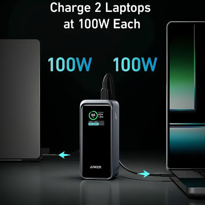 Vanjska baterija Anker Prime, 20000mAh, 200W, QC + PD, 1 x USB-A - 2 x USB-C, Crna, Ponovno zapečaćena A1336011