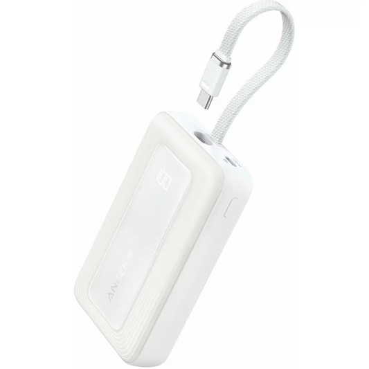 Vanjska baterija Anker Zolo, 20000mAh, 30W, QC + PD, 1 x USB-A - 2 x USB-C, Bijela A1689H21