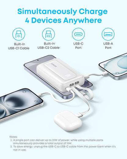 Vanjska baterija Anker Zolo, 10000mAh, 35W, QC + PD, 1 x USB-A - 2 x USB-C, Crna A1680H12