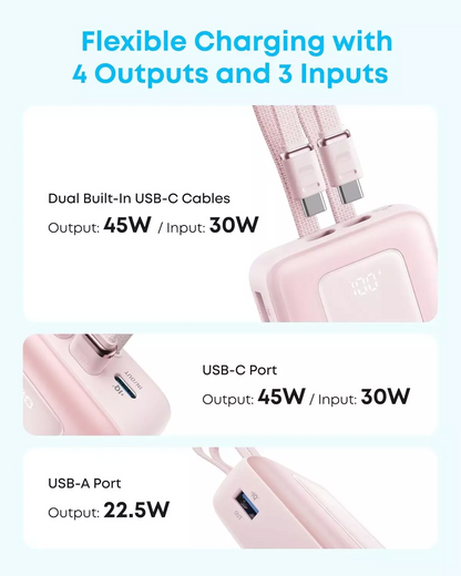 Vanjska baterija Anker Zolo, 20000mAh, 45W, QC + PD, 1 x USB-A - 3 x USB-C, Crna A1681H12