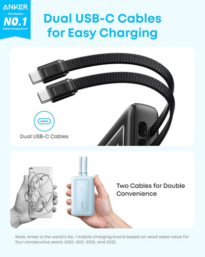 Vanjska baterija Anker Zolo, 10000mAh, 35W, QC + PD, 1 x USB-A - 2 x USB-C, Crna A1680H12