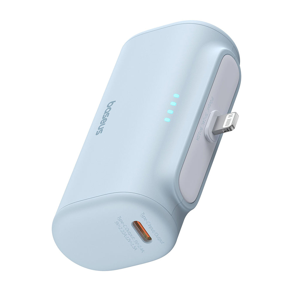 Vanjska baterija Baseus Compact, 5000mAh, 20W, PD, 1 x Lightning - 1 x USB-C, Plava P10068307313-00