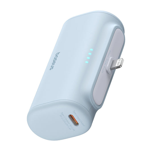 Vanjska baterija Baseus Compact, 5000mAh, 20W, PD, 1 x Lightning - 1 x USB-C, Plava P10068307313-00