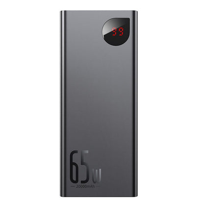 Vanjska baterija Baseus Adaman, 20000mAh, 65W, QC + PD, 1 x USB-C - 2 x USB-C, Crna, Ponovno zapečaćena PPIMDA-D01