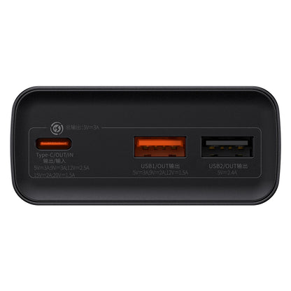 Vanjska baterija Baseus Adaman, 20000mAh, 30W, QC + PD, 1 x USB-C - 2 x USB-A, Crna PPAD030001