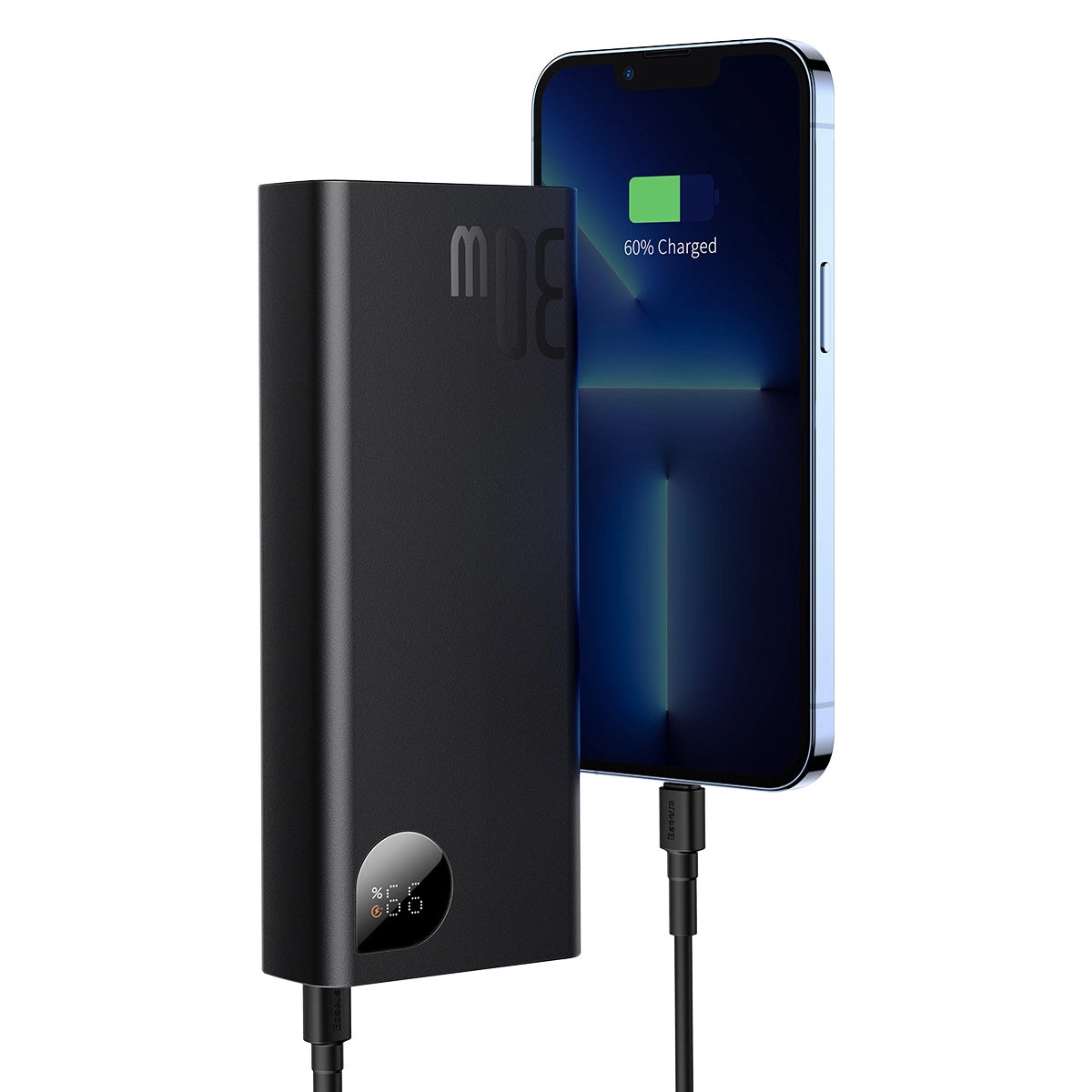 Vanjska baterija Baseus Adaman, 20000mAh, 30W, QC + PD, 1 x USB-C - 2 x USB-A, Crna PPAD030001
