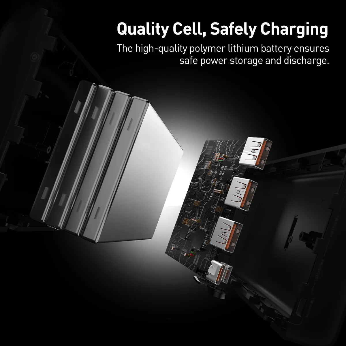 Vanjska baterija Baseus Adaman, 40000mAh, 22.5W, QC + PD, 1 x USB-C - 3 x USB-A, Crna
