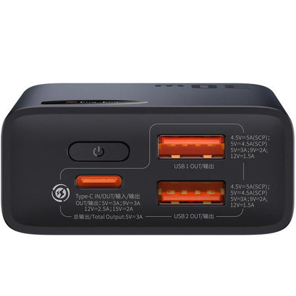 Vanjska baterija Baseus Adaman2, 10000mAh, 30W, QC + PD, 1 x USB-C - 2 x USB-A, Crna PPAD040101