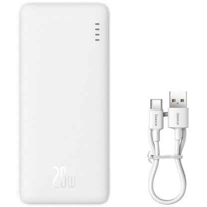Vanjska baterija Baseus Airpow, 10000mAh, 20W, QC + PD, 1 x USB-A - 1 x USB-C, Bijela
