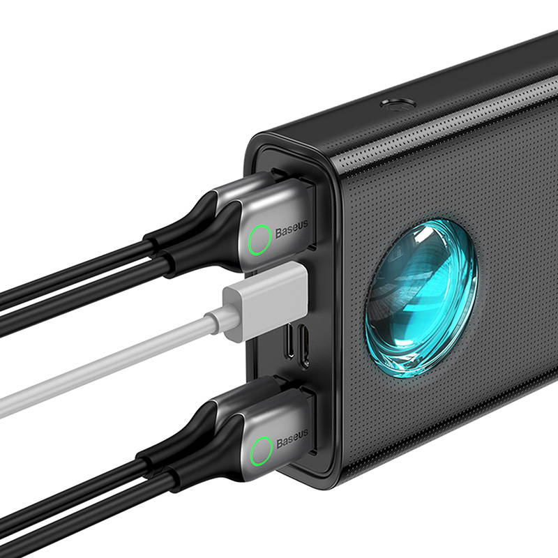 Vanjska baterija Baseus Amblight Digital Display, 30000mAh, 65W, QC + PD, 1 x USB-C - 4 x USB-A, Crna PPLG000101