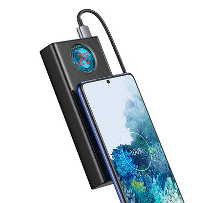 Vanjska baterija Baseus Amblight Digital Display, 30000mAh, 65W, QC + PD, 1 x USB-C - 4 x USB-A, Crna PPLG000101