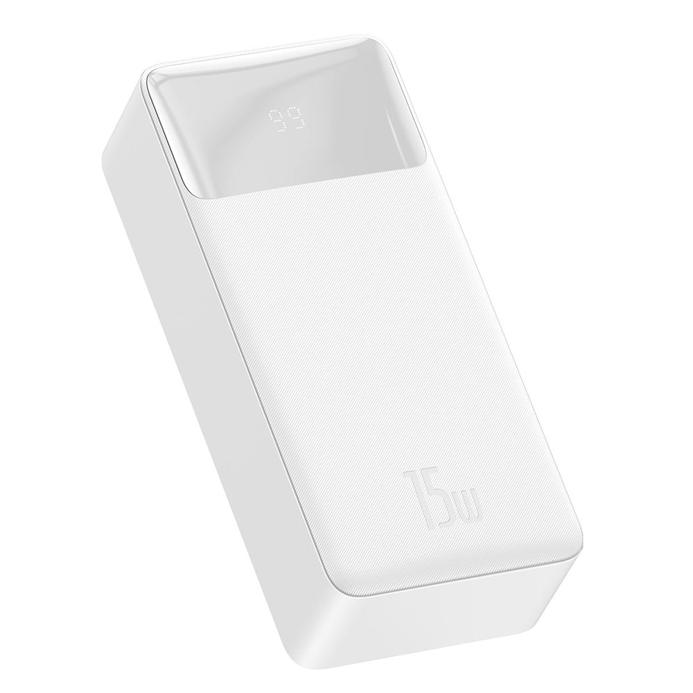 Vanjska baterija Baseus Bipow, 30000mAh, 15W, 1 x USB-C - 2 x USB-A, Bijela PPBD050202