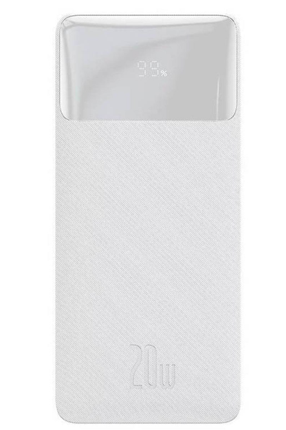 Vanjska baterija Baseus Bipow, 10000mAh, 20W, QC + PD, 1 x USB-C - 2 x USB-A, Bijela PPBD050502