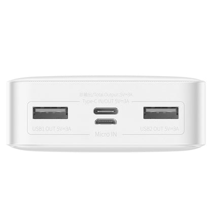 Vanjska baterija Baseus Bipow, 20000mAh, 15W, 1 x USB-C - 2 x USB-A, Bijela PPBD050102