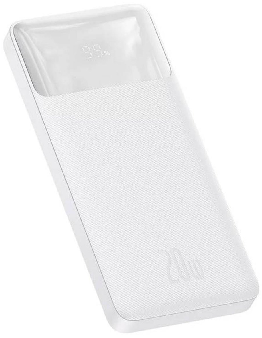 Vanjska baterija Baseus Bipow, 10000mAh, 20W, QC + PD, 1 x USB-C - 2 x USB-A, Bijela PPBD050502