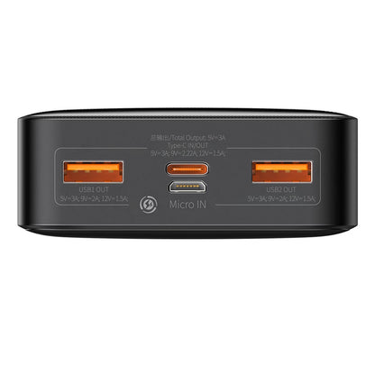 Vanjska baterija Baseus Bipow, 20000mAh, 20W, QC + PD, 1 x USB-C - 2 x USB-A, Crna PPBD050501