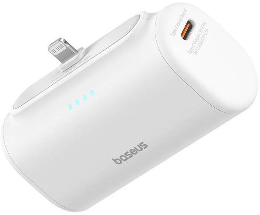 Vanjska baterija Baseus Compact, 5000mAh, 20W, PD, 1 x Lightning - 1 x USB-C, Bijela P10068307213-00