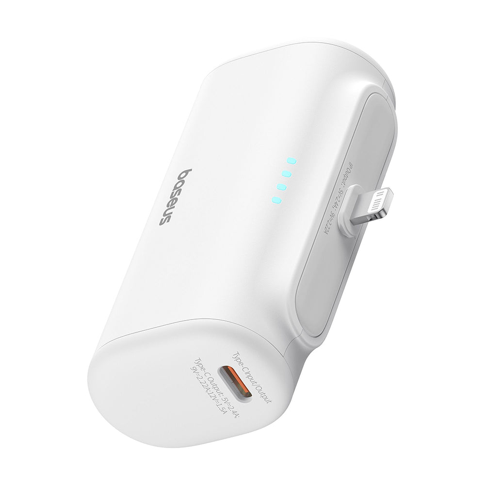 Vanjska baterija Baseus Compact, 5000mAh, 20W, PD, 1 x Lightning - 1 x USB-C, Bijela P10068307213-00