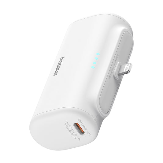 Vanjska baterija Baseus Compact, 5000mAh, 20W, PD, 1 x Lightning - 1 x USB-C, Bijela P10068307213-00