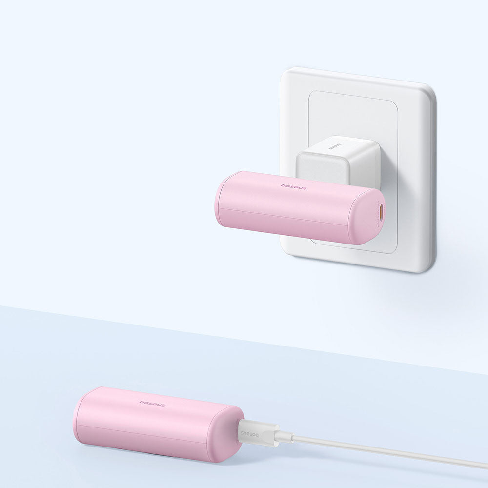 Vanjska baterija Baseus Compact, 5000mAh, 20W, PD, 2 x USB-C, Roza P10068306413-00