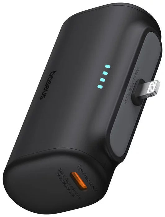 Vanjska baterija Baseus Compact, 5000mAh, 20W, PD, 1 x Lightning - 1 x USB-C, Crna P10068307113-00