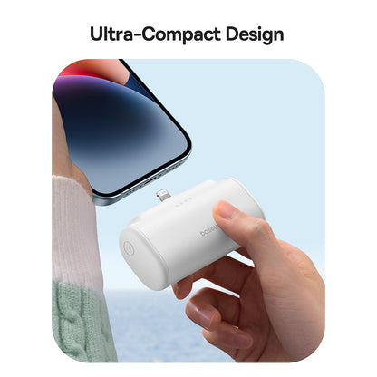 Vanjska baterija Baseus Compact, 5000mAh, 20W, PD, 1 x Lightning - 1 x USB-C, Bijela P10068307213-00