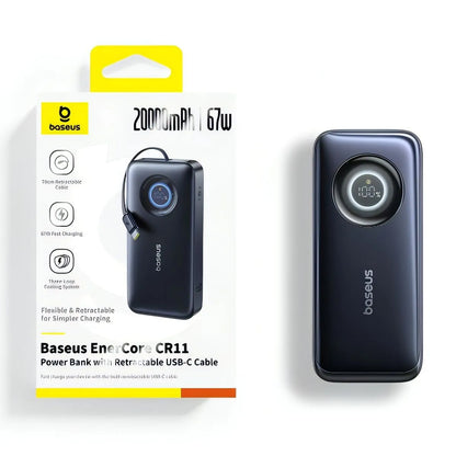 Vanjska baterija Baseus EnerCore CR11, 20000mAh, 67W, PD, 2 x USB-C, Crna E0027H00