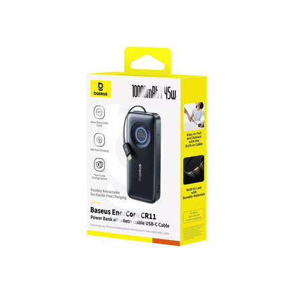 Vanjska baterija Baseus EnerCore CR11, 10000mAh, 45W, PD, 2 x USB-C, Crna E0027G01