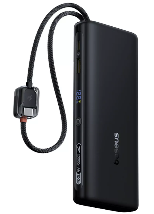 Vanjska baterija Baseus EnerFill FC41, 20000mAh, 100W, QC + PD, 1 x USB-A - 3 x USB-C, Crna E0028N03
