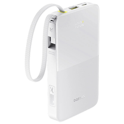 Vanjska baterija Baseus EnerFill Bipow2 Pro, 10000mAh, 22.5W, QC + PD, 1 x USB-A - 2 x USB-C, Bijela E0027601