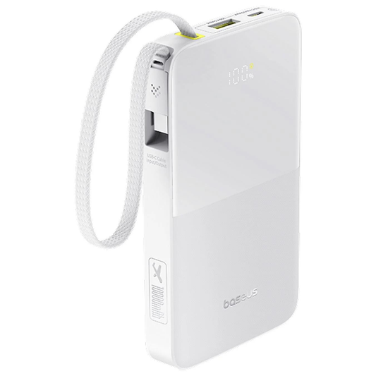 Vanjska baterija Baseus EnerFill Bipow2 Pro, 10000mAh, 22.5W, QC + PD, 1 x USB-A - 2 x USB-C, Bijela E0027601