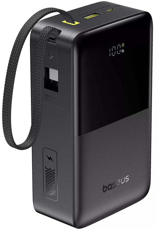 Vanjska baterija Baseus EnerFill Bipow2 Pro, 30000mAh, 22.5W, QC + PD, 1 x USB-A - 2 x USB-C, Crna E0028100