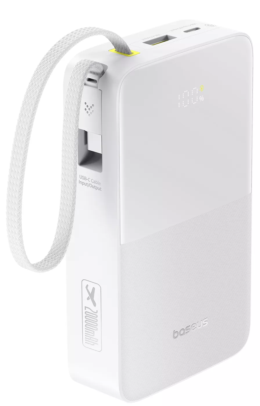 Vanjska baterija Baseus EnerFill Bipow2 Pro, 20000mAh, 22.5W, QC + PD, 1 x USB-A - 2 x USB-C, Bijela E0027700