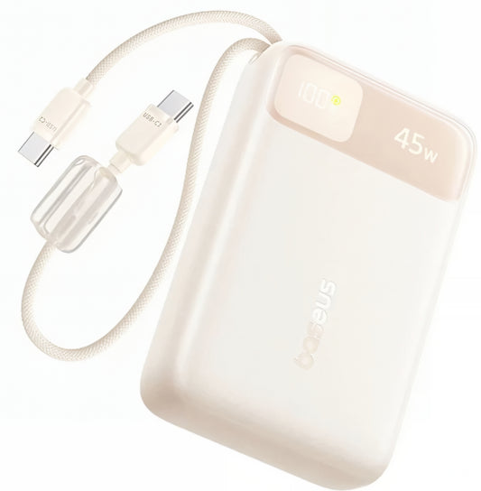 Vanjska baterija Baseus EnerFill FC11, 20000mAh, 45W, QC + PD, 1 x USB-A - 3 x USB-C, Bež E0031101