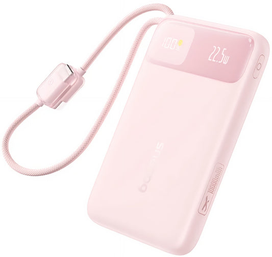 Vanjska baterija Baseus EnerFill FC11, 10000mAh, 22.5W, QC + PD, 1 x Lightning - 1 x USB-A - 2 x USB-C, Roza E0027R07