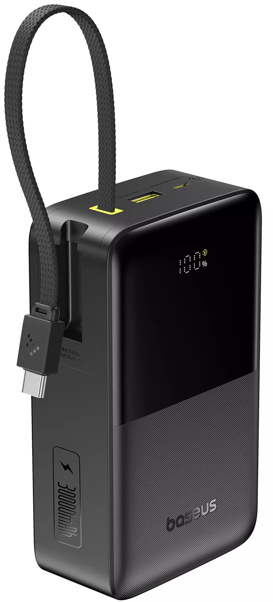 Vanjska baterija Baseus EnerFill Bipow2 Pro, 30000mAh, 22.5W, QC + PD, 1 x USB-A - 2 x USB-C, Crna E0028100