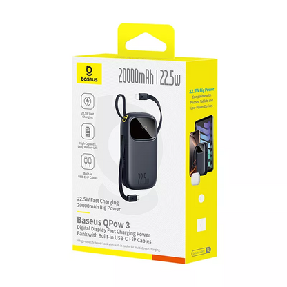 Vanjska baterija Baseus EnerFill FC31, 20000mAh, 22.5W, QC + PD, 1 x Lightning - 1 x USB-A - 2 x USB-C, Crna P10082107123-00