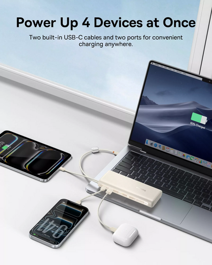 Vanjska baterija Baseus EnerFill FC41, 20000mAh, 100W, QC + PD, 1 x USB-A - 3 x USB-C, Bijela E0028N04